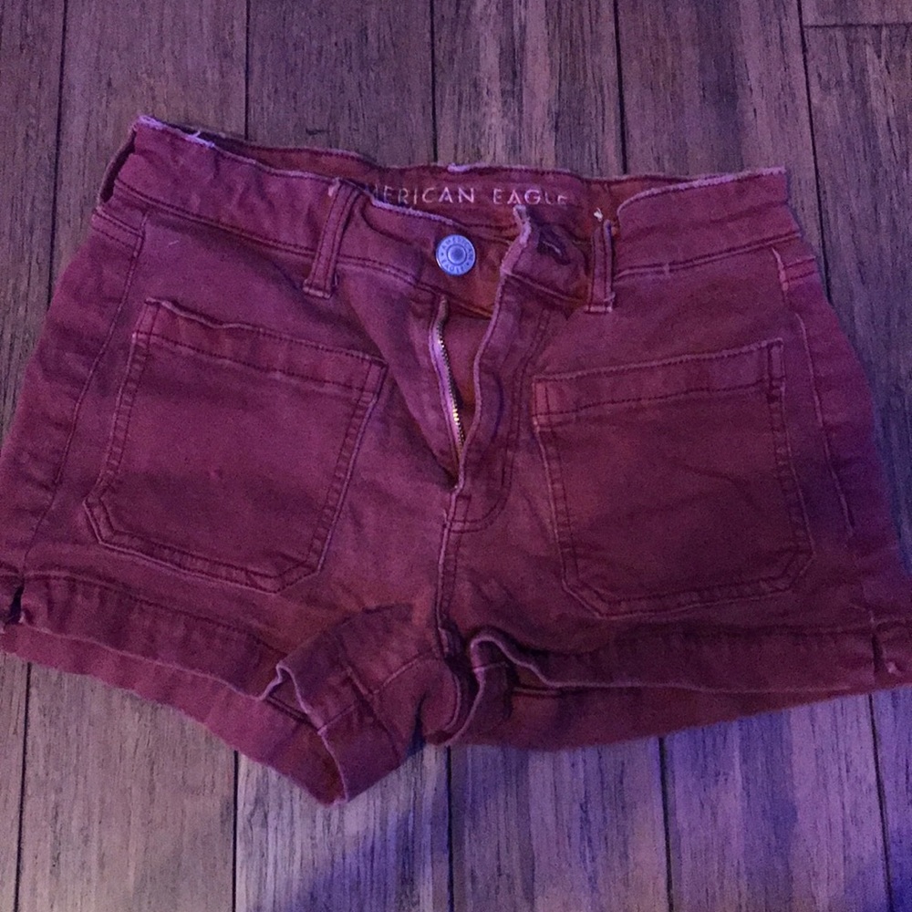Maroon American Eagle shorts, size 2
